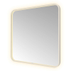 Hotbath &MORE Spiegel - 80x80cm - direct en indirect LED - spiegelverwarming - color changing - dimbaar - met afstandsbediening - geborsteld RVS 316 SW1246094