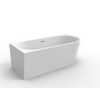 ZEZA Grand Baignoire semi-îlot d'angle - gauche - 180x80x58cm - avec une bonde- acrylique - blanc brillant SW1030592