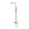 IVY Pact ensemble de douche pluie apparent – douche de tête slim Ø 30 cm – barre de douche – douchette bâton – metal noir brossé SW1034776