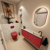 MONDIAZ TURE-DLUX Meuble toilette - 120cm - Fire - EDEN - vasque Ostra - position droite - 1 trou de robinet SW1104845