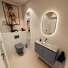 MONDIAZ TURE-DLUX 80cm toiletmeubel Dark Grey. EDEN wastafel Ostra positie midden. Zonder kraangat. SW1104797