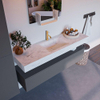 Mondiaz ALAN-DLUX Ensemble de meuble - 150cm - meuble Plata mat - 1 tiroir - Lavabo Cloud Opalo suspendu - vasque Centre - 1 trou de robinet SW807096