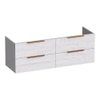 BRAUER Elevate meuble sous-lavabo 140 sans poignées rapportées 4 tiroirs à fermeture douce et 2 découpes pour siphon - Forest Seashell SW1200136