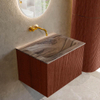 MONDIAZ KURVE-DLUX Meuble de salle de bains 60cm couleur Ruby avec 1 tiroir et 0 porte. Lavabo CLOUD Central sans trou de robinet Sombra. SW1433919