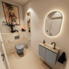 MONDIAZ TURE-DLUX Meuble toilette - 60cm - Smoke - EDEN - vasque Frappe - position centrale - 1 trou de robinet SW1103028