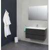 Adema Bella badmeubel met acryl wastafel 1 kraangat met 2 deurs spiegelkast grijs 100x55x46cm Antraciet mat SW398144 Adema Bella badmeubel met acryl wastafel 1 kraangat met 2 deurs spiegelkast grijs 100x55x46cm Antraciet mat SW398144