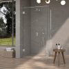 FugaFlow Eccelente Vetro Cabine de Douche - 100x120x200cm - charnières - poignée de porte - barre de stabilisation - plat - verre de sécurité clair - Chrome SW1222668