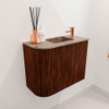 Mondiaz JOYA-DLUX 51.6cm toiletmeubel - ronding links kleur Ruby - Wastafel FAYE positie Rechts 1 kraangat kleur Arena. SW1425293