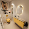 MONDIAZ TURE-DLUX meuble de WC 100cm Ocher. EDEN lavabo Frappe position milieu. Sans trou de robinet. SW1102892