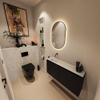 MONDIAZ TURE-DLUX Meuble toilette - 100cm - Urban - EDEN - vasque Opalo - position gauche - sans trou de robinet SW1104170