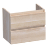 BRAUER Joy meuble sous-lavabo peu profond - 60x39x50cm - 2 tiroirs softclose - sans poignées - 1 découpe pour siphon - chêne massif - lattes de chêne blanc SW393166