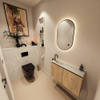 MONDIAZ TURE-DLUX Meuble toilette - 80cm - Washed Oak - EDEN - vasque Ostra - position gauche - 1 trou de robinet SW1105147