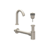 IVY Pact Ensemble pour lave-mains - monotrou sur plage - courbé - modèle S - bonde always open - Nickel brossé PVD SW1031657