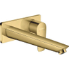 Hansgrohe Talis e Eengreeps wastafelmengkraan - afbouwdeel - voor wandmontage plaat - voorsprong 225 mm en PushOpen - afvoerplug - glans goud SW297659