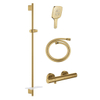Grohe Grohtherm 1000 SmartActive Glijstangset - 90cm - met zeepschaal - thermostatische douchekraan - vierkante handdouche - gladde slang - 125cm - brushed cool sunrise (goud) SW542800