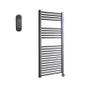 Sanicare HVS Radiateur électrique - 111,8x45cm - 596W - avec télécommande - thermostat - noir - en bas à droite - gunmetal (anthracite) SW1210782