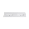 Saniclass Vygo Meubelwastafel - 161.5x46x2cm - overloop - 2 wasbakken - 0 kraangaten - keramiek - glans wit SW1471934