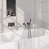 BRAUER Stripe Mitigeur thermostatique baignoire - boutons-poussoirs - SET 03 - encastré - bec - douchette à main barre - flexible de douche - coude mural - gunmetal brossé PVD SW1434990