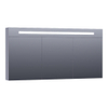 Saniclass Double face spiegelkast 140x70x15cm verlichting geintegreerd rechthoek 3 draaideuren Mat Grijs MDF SW371710 Saniclass Double face spiegelkast 140x70x15cm verlichting geintegreerd rechthoek 3 draaideuren Mat Grijs MDF SW371710