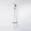 Fortifura Calvi douchekraan - met glijstangset - met ronde handdouche - metalen doucheslang - PVD - geborsteld RVS SW811952