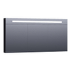 Saniclass Double face spiegelkast 140x70x15cm verlichting geintegreerd rechthoek 3 draaideuren Mat Zwart MDF SW371741 Saniclass Double face spiegelkast 140x70x15cm verlichting geintegreerd rechthoek 3 draaideuren Mat Zwart MDF SW371741