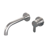 BRAUER Brushed Edition Wastafelmengkraan inbouw - gebogen uitloop links - hendel plat smal - inclusief inbouwdeel - model D 1 - PVD - geborsteld RVS SW374381