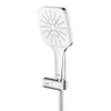 GROHE Rainshower SmartActive 130 Cube Ensemble de douchette à main - 3 types de jets - carré - avec support - réglable - flexible lisse - 150 cm - chrome/blanc lunaire SW472268