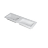 Ink Kraft wastafel - 140x45x1cm - 2 wasbakken - 2 kraangaten - polystone - mat wit SW439644
