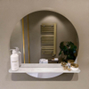 Mondiaz SPOT miroir – Ø 60 cm – avec tablette – Opalo (marbre blanc) SW1235653