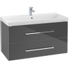 Villeroy en boch Avento wastafelonderkast 967x520x447 met 2x lade crystal grey SW59901 Villeroy en boch Avento wastafelonderkast 967x520x447 met 2x lade crystal grey SW59901