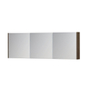 INK SPK1 Spiegelkast - 180x14x60cm - 3 deuren - dubbelzijdige Spiegel - schakelaar en stopcontact - MDF Fineer Chocolate SW493957