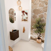 Mondiaz JOYA-DLUX Meuble de toilette 40cm - couleur Walnut - Vasque FAYE position Droite 1 trou de robinet couleur Lava. SW1422440
