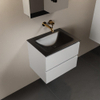 Mondiaz AIVY Ensemble de meuble - 60x45x50cm - 0 trous de robinet - 1 vasque Urban Solid surface - Centre - 2 tiroirs - avec armoire de toilette - MDF Talc SW892388