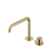 Hotbath Ace Wastafelmengkraan - laag - opbouw - draaibare uitloop - zonder waste - PVD - geborsteld messing goud SW1117596