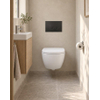 Pack WC QeramiQ Dely Swirl Compact - réservoir encastrable Geberit UP320 - avec bâti-support Burda - abattant 25 mm - plaque de commande en métal noir mat - boutons ronds - blanc mat SW1595659