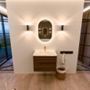 Mondiaz CIRO-DLUX Badkamermeubelset - 70x45x50cm - Solid surface wastafel Glace - 1 wasbak Midden - 1 kraangat - 2 lades - Dusk SW1532864