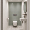Adema Salina 2.0 Ensemble WC - 48.5x36x32cm - à fond profond - sans rebord de rinçage - réservoir encastré QeramiQ - softclose - déclipsable - abattant WC - plaque de commande métallique gunmetal - boutons rectangulaires - blanc SW1474586