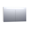 BRAUER Promise armoire de toilette - 120x70x15cm - avec éclairage direct - 2 portes de miroir simples - blanc brillant SW6571