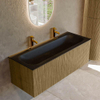 Mondiaz KURVE Ensemble meuble de salle de bains - 120x46x40cm - 1 tiroir - vasque solid surface - centrale - 2 trous de robinet - Dusk SW1414822