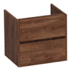 BRAUER Adore wastafelonderkast - 60x46x55cm - 2 softclose lades - greeploos - 1 sifon uitsparing - Forest Cacao SW1198379