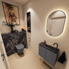 MONDIAZ TURE-DLUX Meuble toilette - 60cm - Dark Grey - EDEN - vasque Lava - position droite - 1 trou de robinet SW1103783