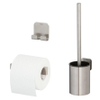 Tiger Colar Toilet Accessoireset - toiletrolhouder - zonder klep - toiletborstelhouder - handdoekhaak - zelfklevend - geborsteld RVS SW877231