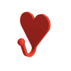 Tiger Haak Heart Rood 3.9x4.7x2.2cm SW25297 Tiger Haak Heart Rood 3.9x4.7x2.2cm SW25297