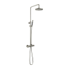 Hotbath Cobber ensemble de douche pluie thermostatique avec pomme de douche ronde 20 cm douchette barre nickel brossé SW74486