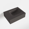 MONDIAZ LEX Opbouwwastafel 40x30x12cm 0 kraangaten wasbak rechts Solid Surface Dark grey mat SW476523 MONDIAZ LEX Opbouwwastafel 40x30x12cm 0 kraangaten wasbak rechts Solid Surface Dark grey mat SW476523