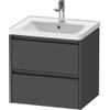 Duravit Ketho 2 Meuble sous-lavabo - 2 tiroirs - 58.4x45.5x54.9cm - poignées anthracite - graphite mat SW773015