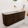 Mondiaz JOYA-DLUX 103.2cm toiletmeubel - ronding links en rechts kleur Walnut - Wastafel FAYE positie Midden Zonder kraangat kleur Glace. SW1422418