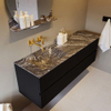 Mondiaz VICA-DLUX Ensemble de meuble de salle de bain - 150cm - meuble sous-vasque urban - 2 tiroirs - lavabo encastré cloud gauche - sans trous de robinet - miroir modèle spot - version XL 60cm de haut - lave SW1098016