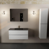 Mondiaz AIVY Ensemble de meuble - 100x45x50cm - 1 trou de robinet - 1 vasque Urban Solid surface - Centre - 2 tiroirs - avec miroir - MDF Talc SW909431