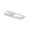 INK Duomo Lavabo - 140x45x10cm - posé - coins arrondis - double vasque - sans trou de robinet - polystone - blanc mat SW1405354